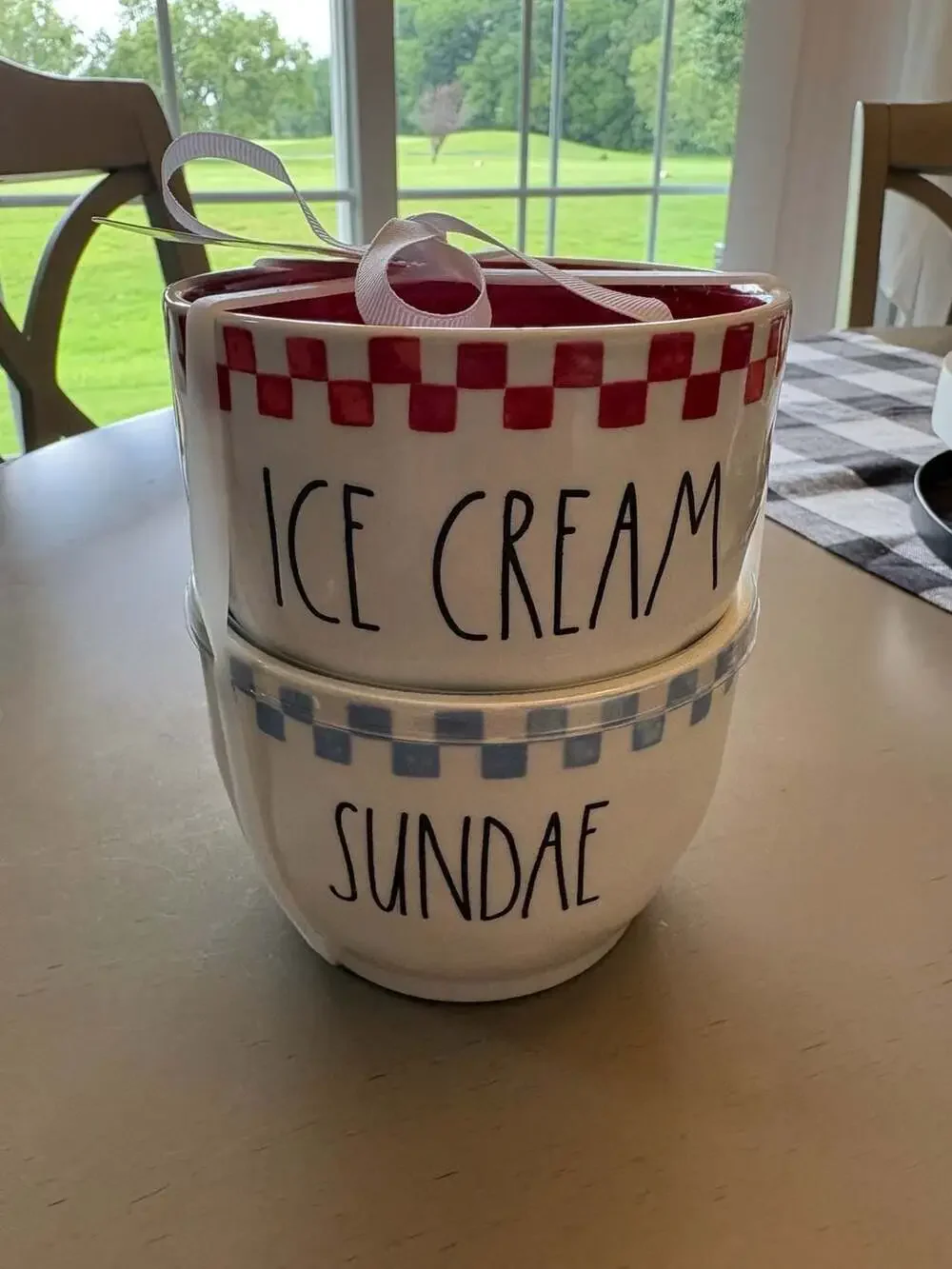 Rae Dunn Artisan Collection Ice Cream and Sundae Ceramic Bowl Set